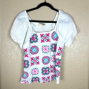 Savanna Jane floral boho embroidered blouse